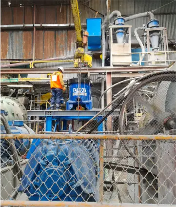Concentrador gravimétrico instalado en planta de procesamiento mineral